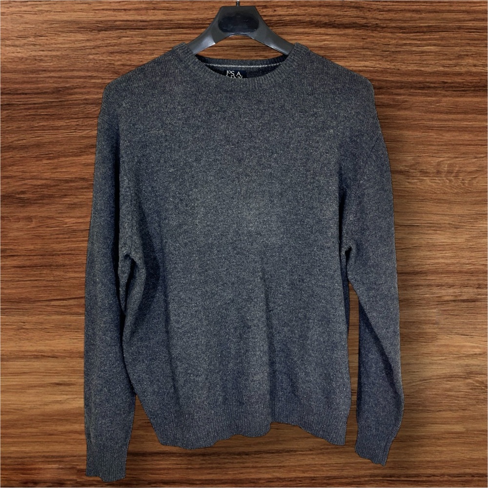 Jos. A. Bank Men’s 80% Lambswool Dark Gray Crewneck Sweater. Large.
